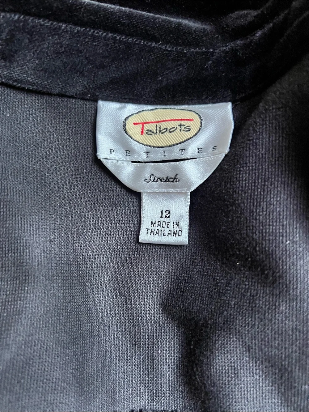 Talbots Velvet Button-Front Jacket in black